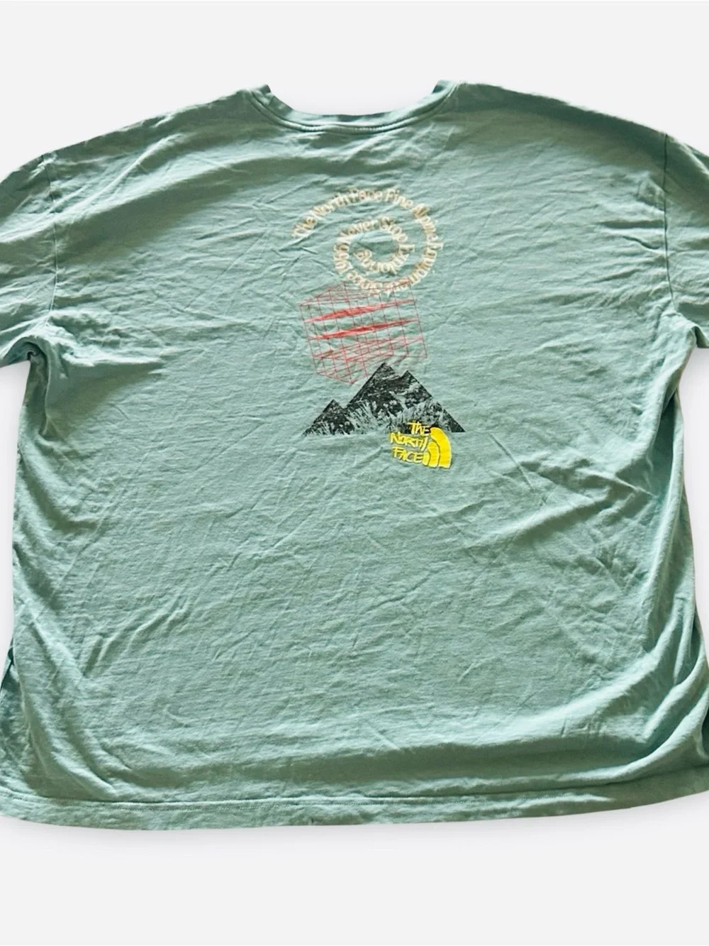 The North Face Men's Light Sage Green Mountain Graphic Short Sleeve Tee Great!